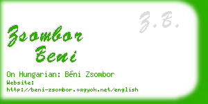 zsombor beni business card